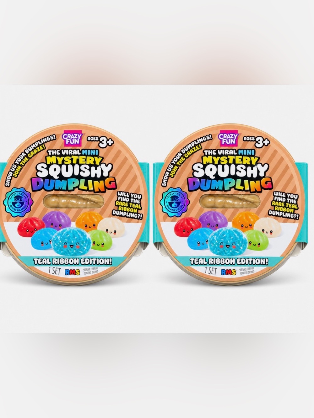 RMS Crazy Fun Mini Mystery Squishy Dumpling Teal Ribbon Edition - Sealed (TWO)